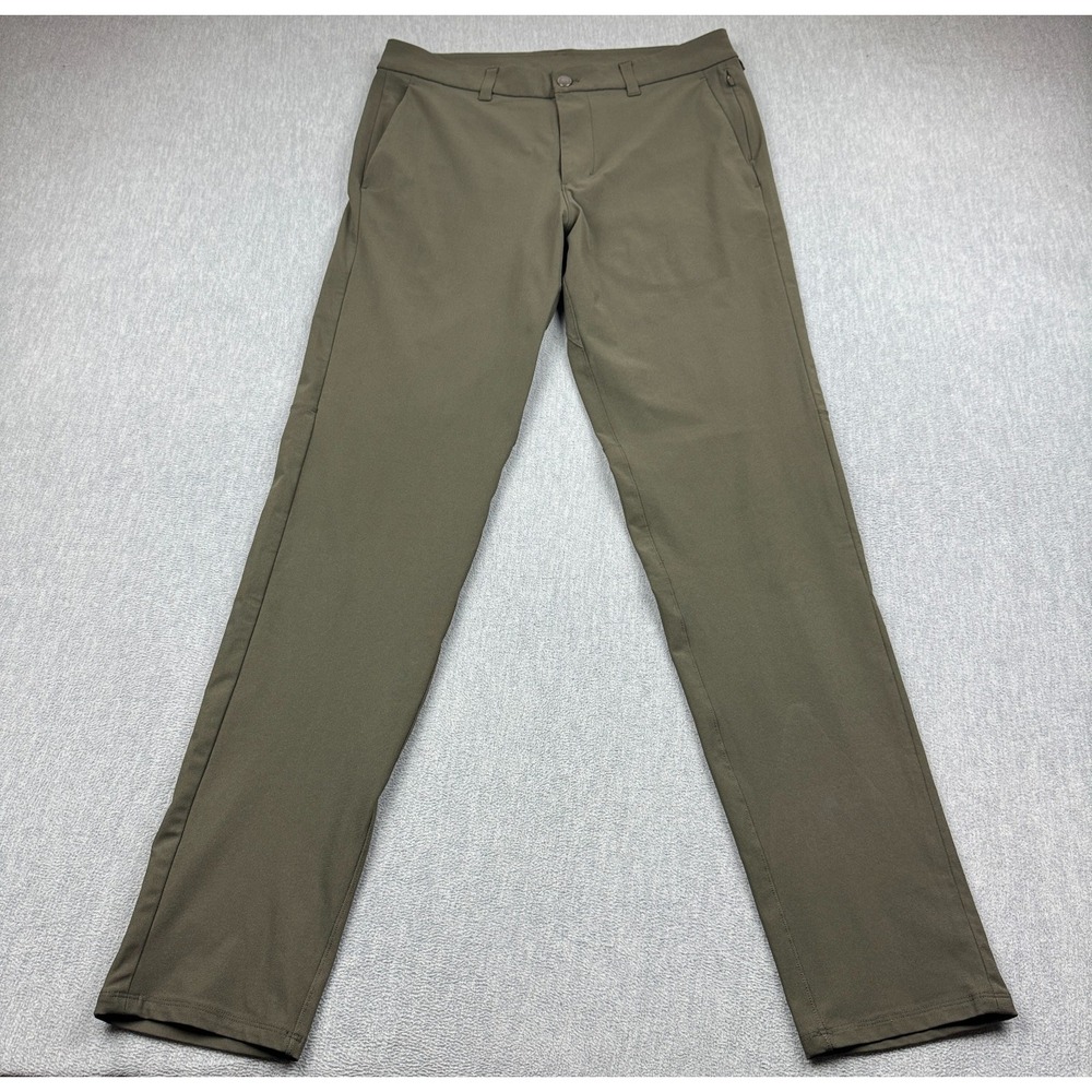 Lululemon Pants Mens 32X33 Green Commission Slim-Fit Warpstreme Stretch Pocket